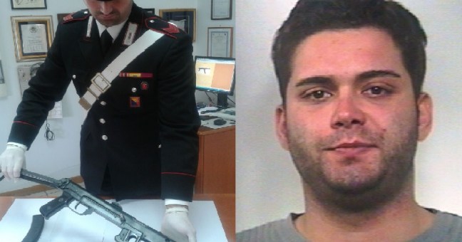Mitragliatore in casa |23enne in cella