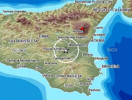 Terremoto nella Piana di Catania |Epicentro tra Palagonia e Ramacca