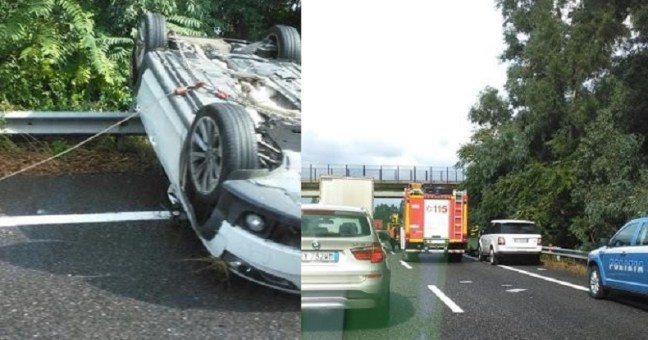 Scontro tra due auto sulla A18 | Anziano trasportato in elisoccorso