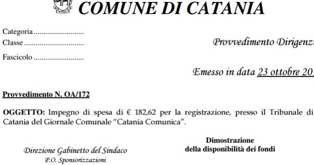 “Catania Comunica”, in arrivo |l’house organ del Comune