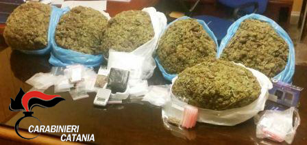 Operazione antidroga a Picanello |Sequestrati 7 chili di marijuana