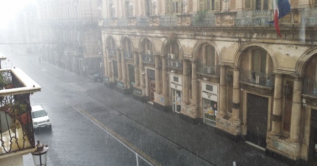 Violento temporale su Catania