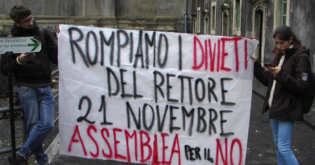 Contestazione all’università |”Il rettore nega spazio referendum”