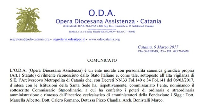 Oda, “Ho rimosso il cda” |La replica del commissario