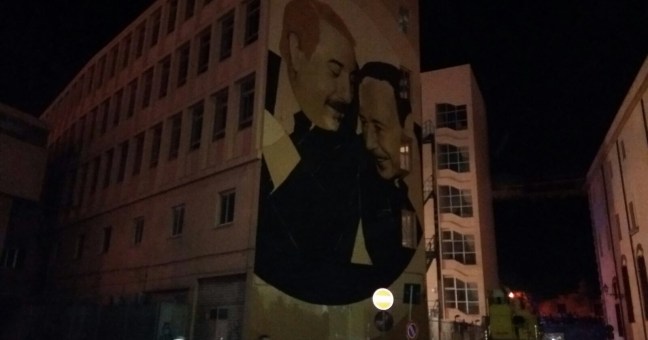 Inaugurato un murales alla Cala | in onore di Falcone e Borsellino