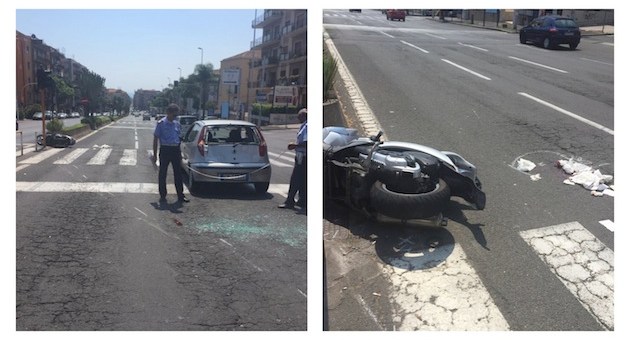 Grave incidente in via Giuffrida |Ferito uno scooterista