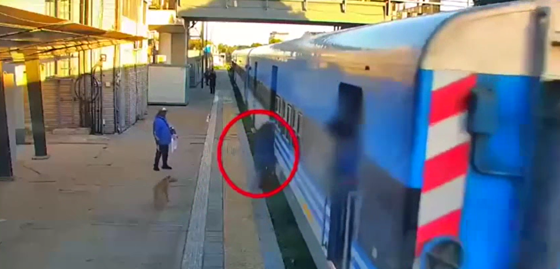 Cerca di salire sul treno in corsa, ma cade nei binari VIDEO