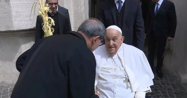 Il Papa a sorpresa in piazza San Pietro “Buona Settimana Santa”