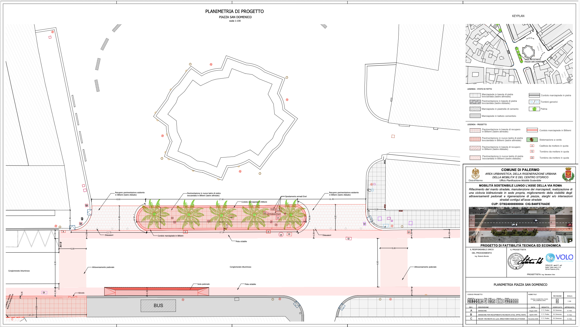 Planimetria progetto piazza san Domenico