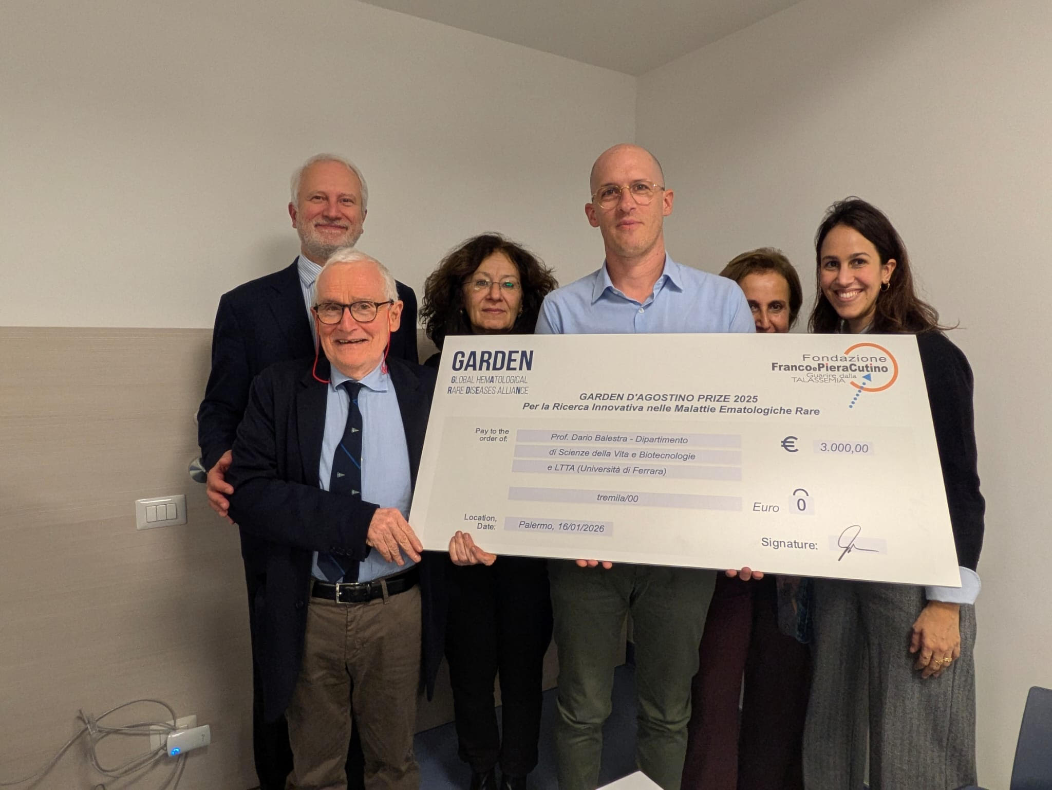 Ematologia, il D’Agostino Prize a Balestra e suo gruppo ricerca