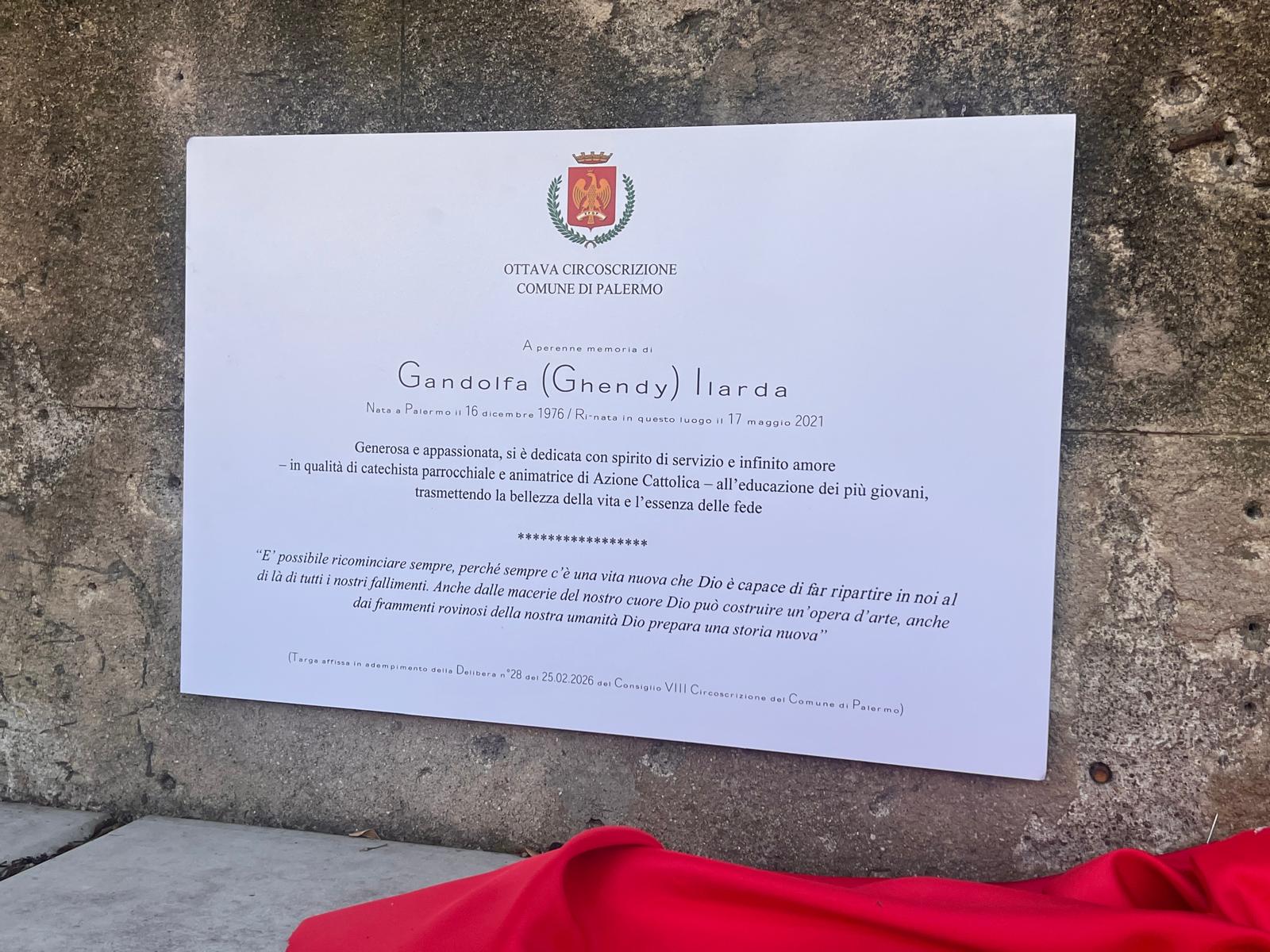 Palermo: una targa per Ghendy Ilarda, morta in un incidente