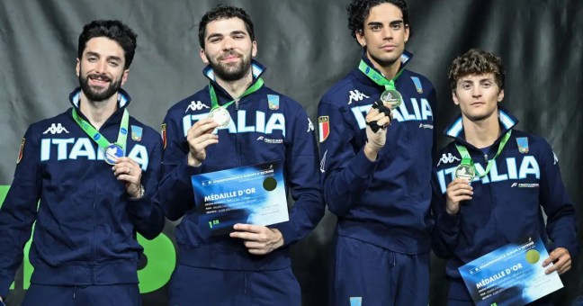 Agli Europei Italia d’oro anche nel fioretto maschile a squadre