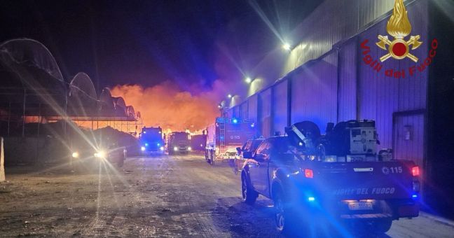 incendio ditta rifiuti Marsala