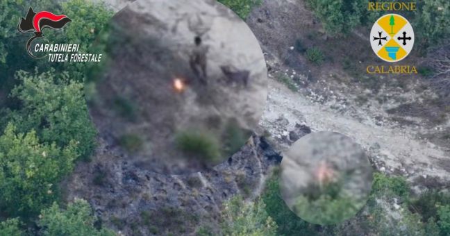 Sorpreso dal drone a incendiare bosco, arrestato allevatore nel vibonese